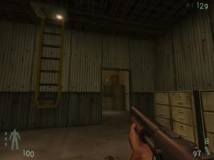 This ladder leads to the secret area.