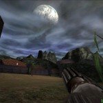 A peaceful village at dusk.